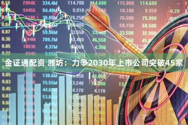 金证通配资 潍坊：力争2030年上市公司突破45家